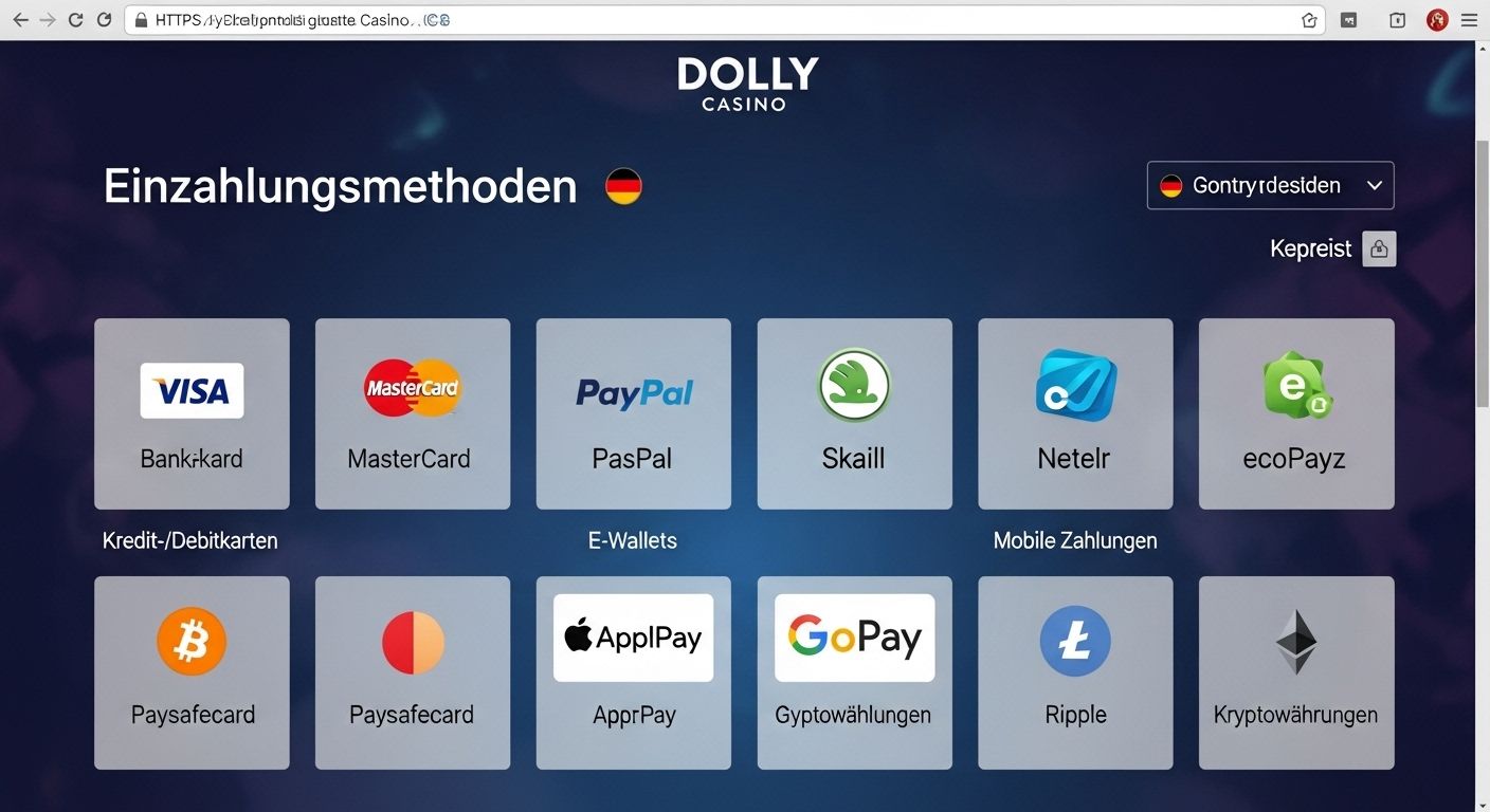Verfügbare Einzahlungsmethoden accepted payment methods